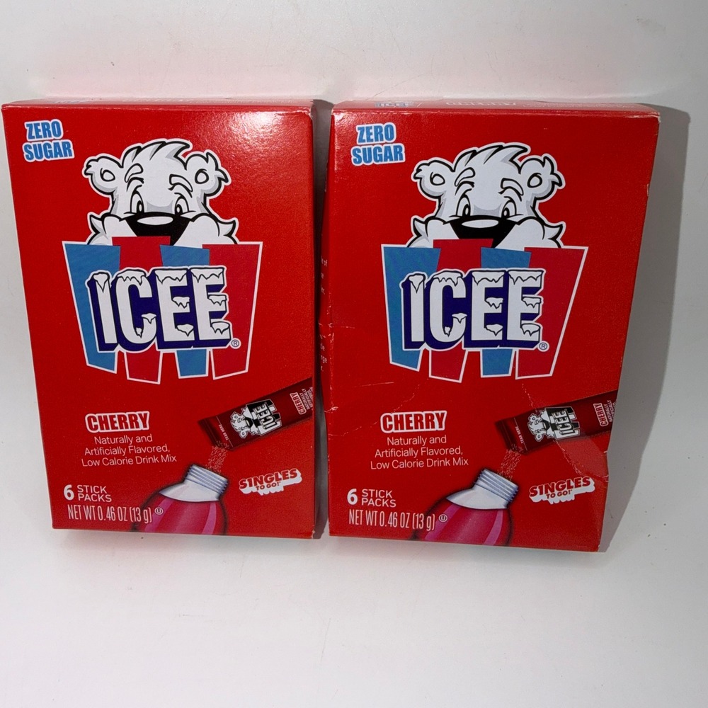 ICEE Unisex OS Cherry Zero Sugar Drink Mix 2 Boxes 12 Sticks Retro Summer Treats